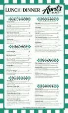 Menu posted April 13, 2026